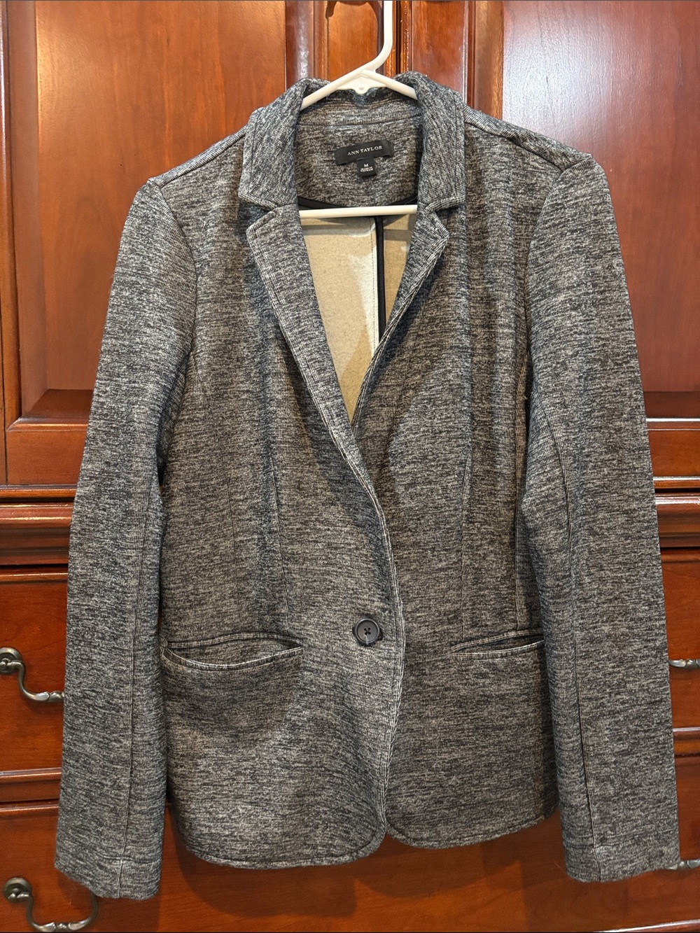 Ann Taylor Heather Gray Knit Blazer